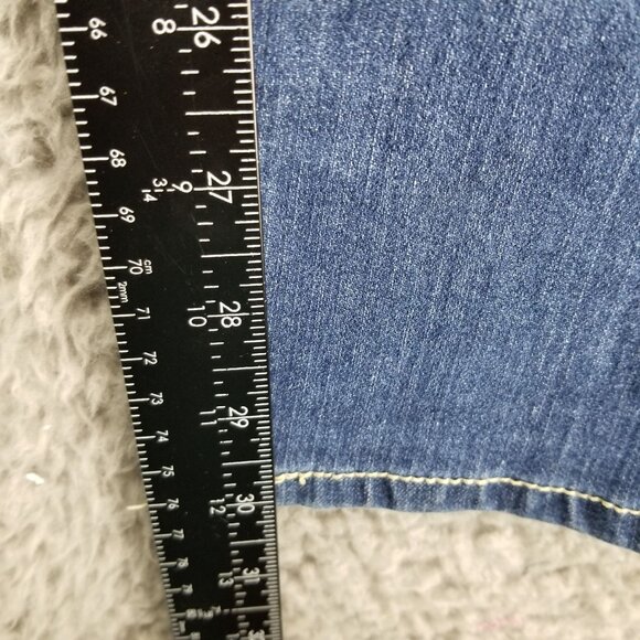 Vigold Jeans Girls 16 1/2 Plus Blue Straight Floral Embroidered Denim *Read* - Picture 9 of 15